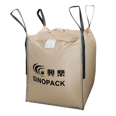 購入 サイドシームループとベージュ四パネルビッグPPコンテナバッグフレコン online manufacture