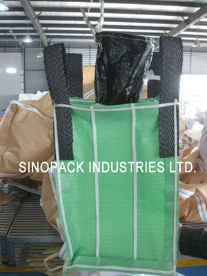 購入 100%の新しい緑PPの生地の粉のパッキング4パネルのバッフル袋1000KGS online manufacture