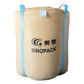 Beige Circular 1 ton Food Grade FIBC with two handlings UV treated