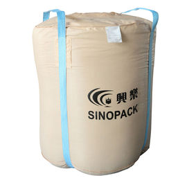 Beige Circular 1 ton Food Grade FIBC with two handlings UV treated